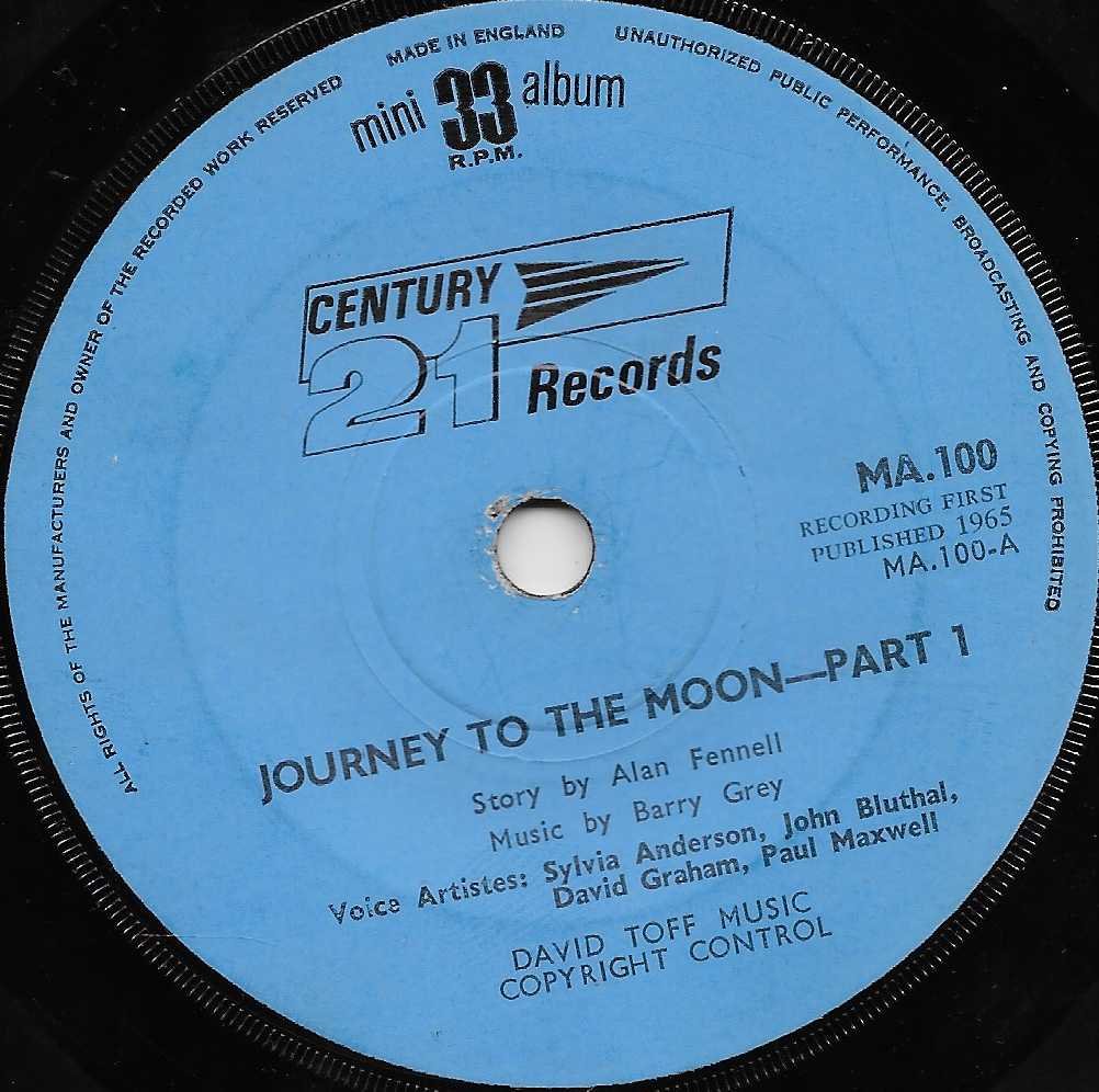 MA 100 Journey to the Moon Alan Fennell / Barry Gray from ITV, Channel 4 and Channel 5 library Label